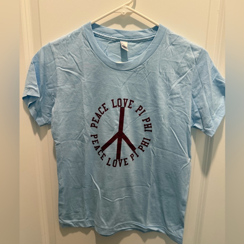 Peace Love Pi Phi Light Blue T-Shirt